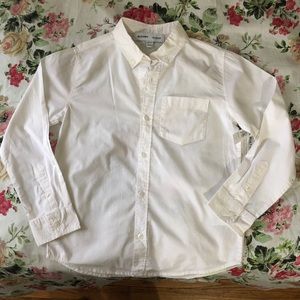 Boys OLD NAVY white button down long sleeve shirt